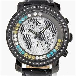 New Techno Com Diamond Bezel Mens Watch Retail $2795 (WAT-122)