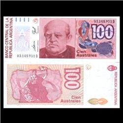 1990 Argentina 100 Australes Note Crisp Uncirculated (CUR-05940)