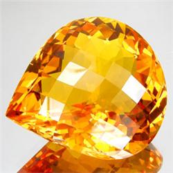 119.75ct Orange Yellow Citrine Pear Checker Cut (GEM-19179)