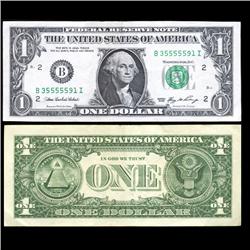 2006 $1 Federal Reserve Note Crisp AU+ RARE FANCY NUMBER (CUR-05994)