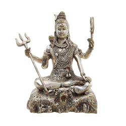 Vintage Shiva Bronze Nickel Statue  (ANT-578)