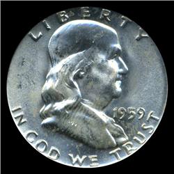 1959D Franklin Half Graded MS64 PCGS FBL (COI-4824)