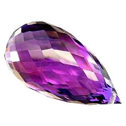37.05ct Briolette Love Purple Amethyst Appraisal Estimate $1240 (GEM-14090)