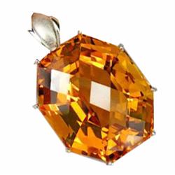 103.30ct Sterling Pendant Fancy Golden Yellow Citrine (JEW-1658)