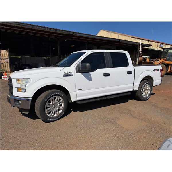 (943795) 2016 Ford F150 XL Pickup Truck, 4WD, Lic. 623TWA, 101293 Miles (Starts, Runs, See Video)