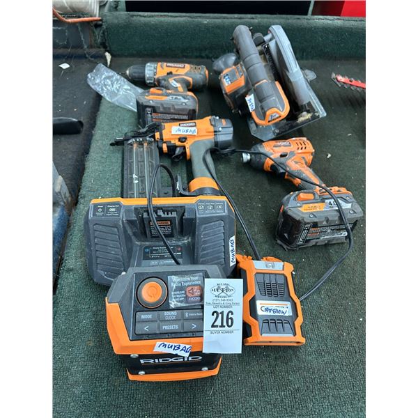 Ridgid Cordless, Drills, Circular, Air Brad Nailer, Chargers