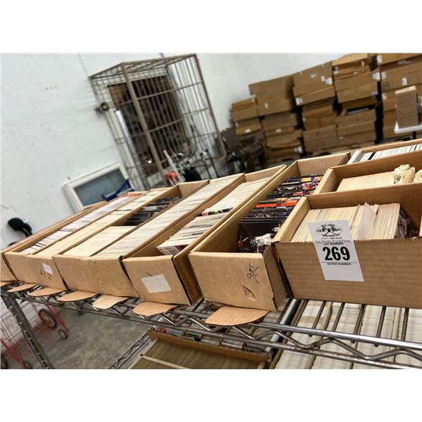 Shelf of Sports Trading Cards