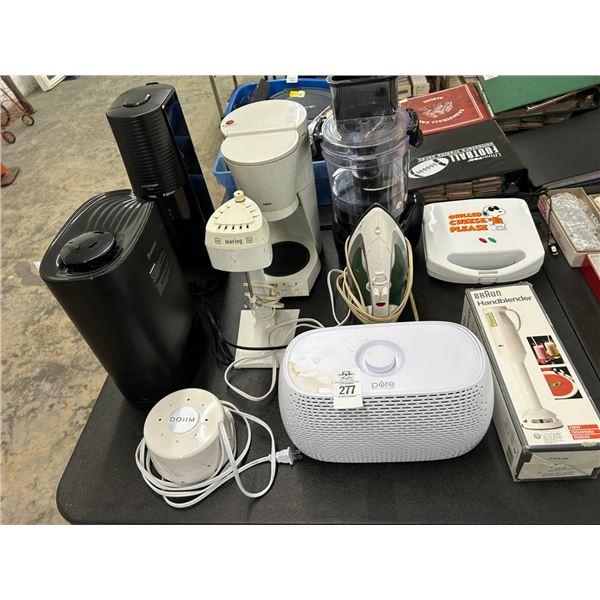 Coffee Maker, Cup Blender, Iron, Food Processor, Hand Blender, Drill Press
