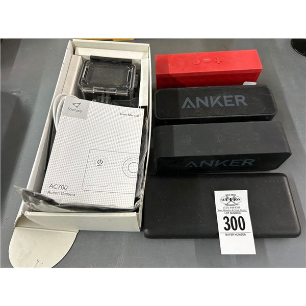 HD Go Pro Camera, Power Pack, Portable Speakers