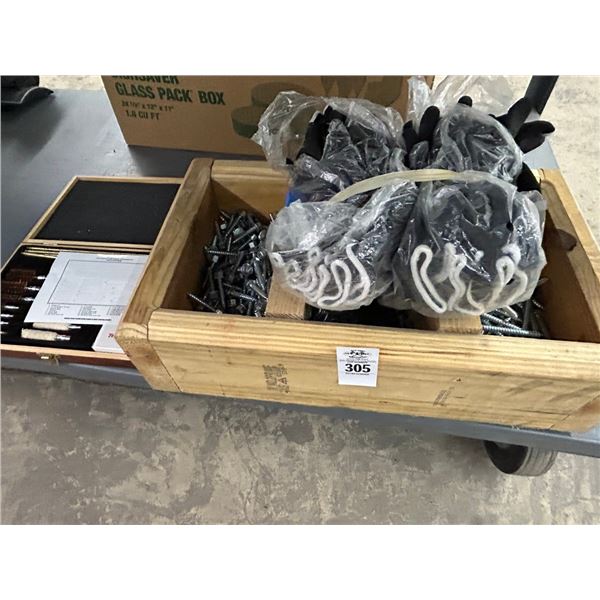 Wooden Bin w/Hardware, Winchester Cleaning Kit