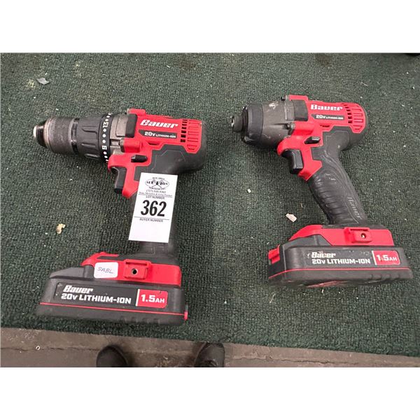 Bower 20V Lithium Cordless Drills w/Batteries - 2 - No Charger