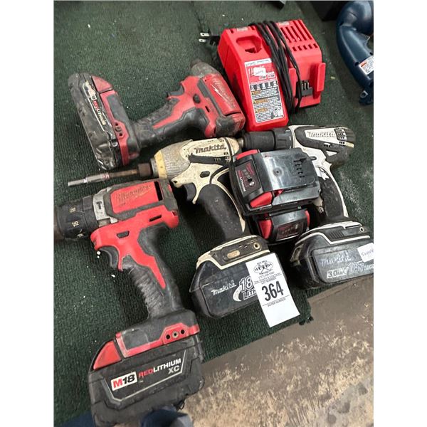 Makita/Milwaukee Cordless Drills w/Charger/Batteries