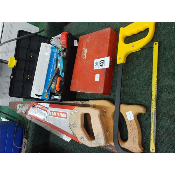 Hand Saws, Rings, Small Toolbox w/Tools