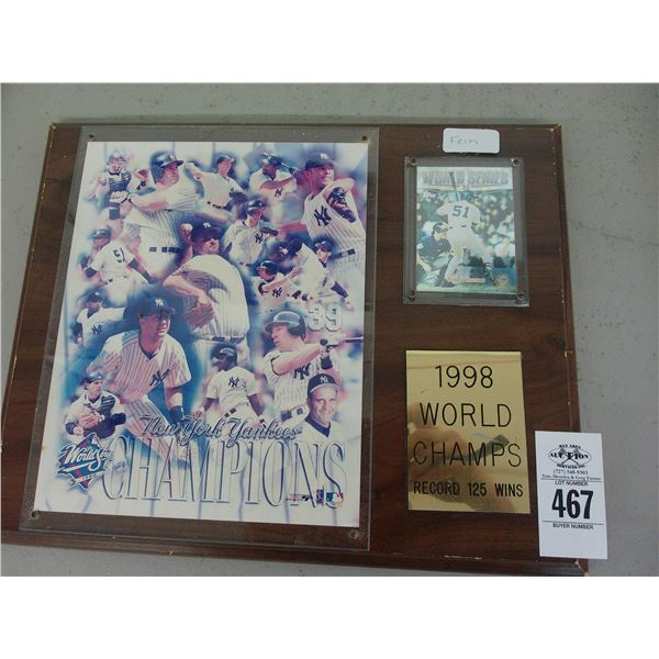 NY Yankee 1988 World Plaquer
