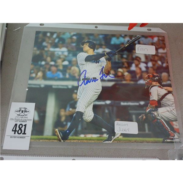 Aaron Judge Autographed Baseball Photo