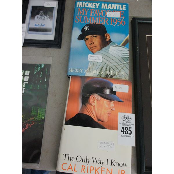 Cal Ripkin Jr. , Mickey Mantle Autographed Books
