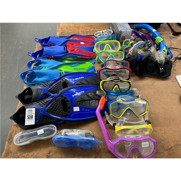 Asst. Snorkle Fins, Masks, Snorkling Accessories
