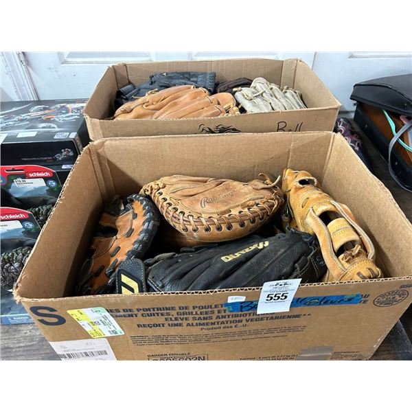 Boxes 2 w/Asst. Baseball Gloves