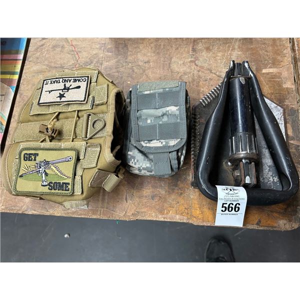 Military Belt, Folding Spade, Satchel