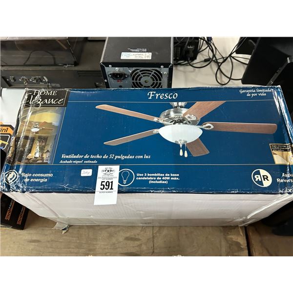 Fresco 52"  Lighted Ceiling Fan in Box