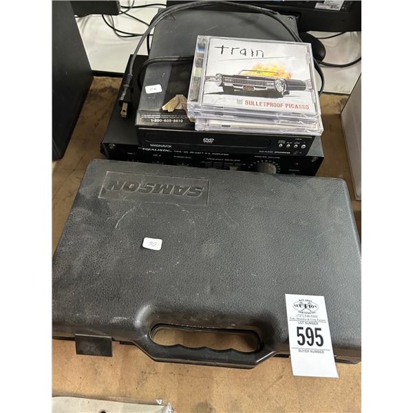 Realistic Amp, DVD Player Samson Audio, Music CD's