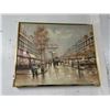 Image 1 : Oil On Canvas Paris Street Scene Signed Andrew - 40"  X  48"