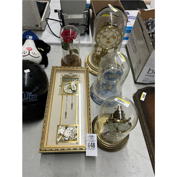 Wall Clock, Anniversary Clock, Lighted Rose