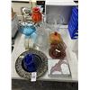 Image 1 : Art Glass, Carnival Glass, Bowls, Ashtrays, Serving Plates, Leaded Glass Box, Lamp