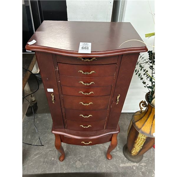 Cherry Queen Anne Footed Jewelry Chest