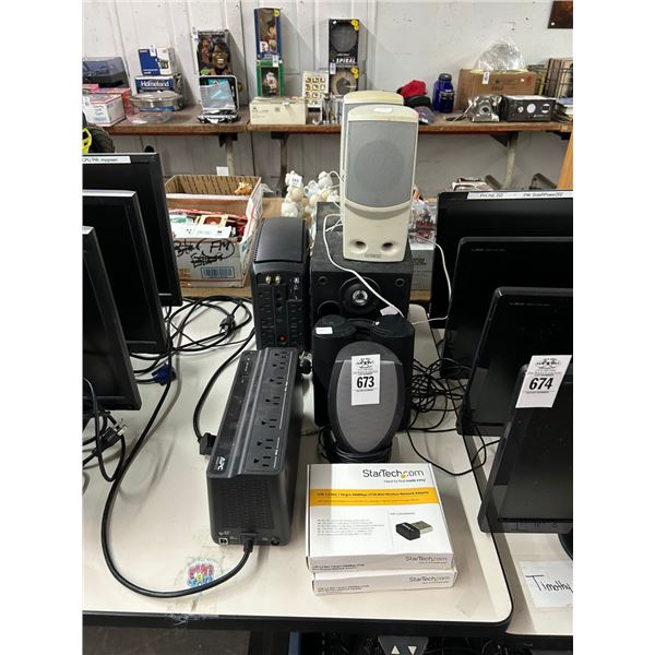 Ups 2, Asst. Small Speakers w/Wireless Network Adapters