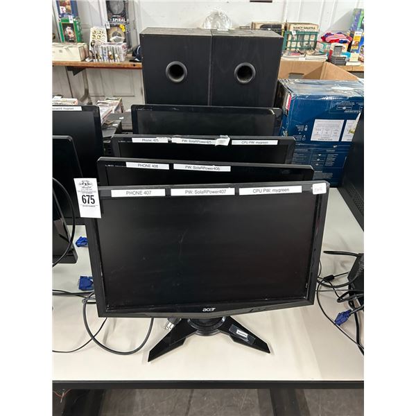 4-Acer Flat Panel Monitor - 4 X $
