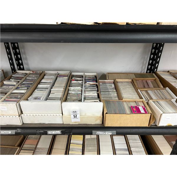 Shelf of Sports Trading Cards