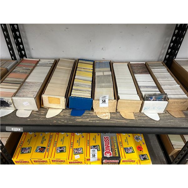 Shelf of Sports Trading Cards