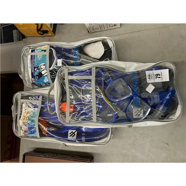 3-Adult Snorkle Sets - 3 X $