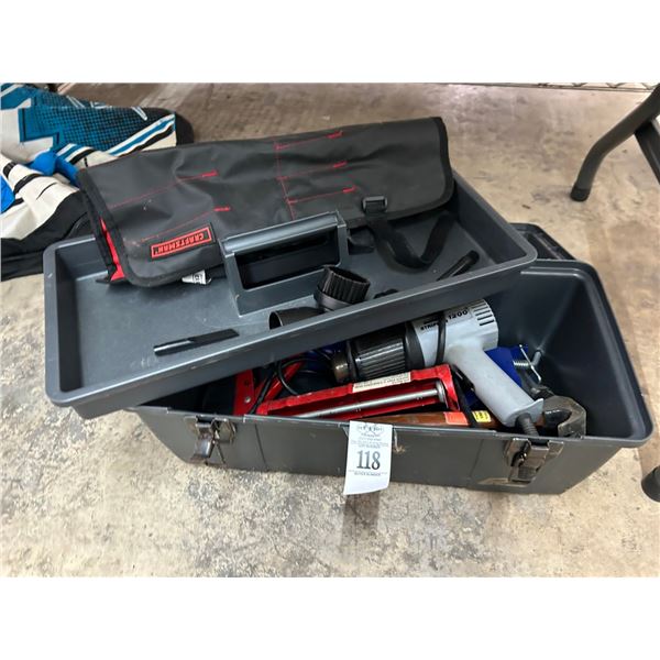 Toolbox w/Heat/Chaulk Guns, Asst. Tools