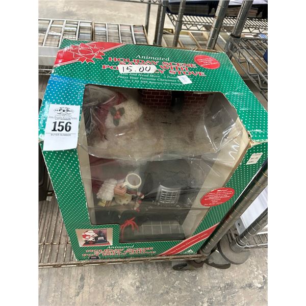 Santa w/Pot Belly Stove Décor