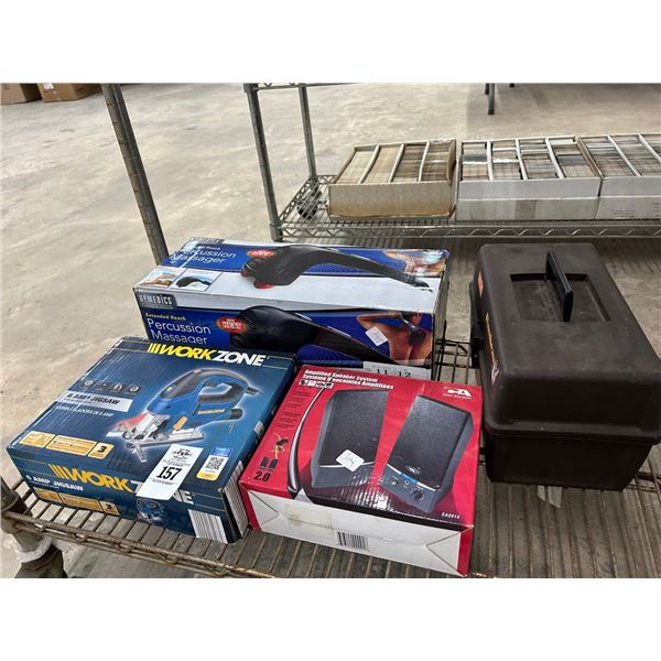 Percussion Massager, Jigsaw, Speaker System, Ammo Box