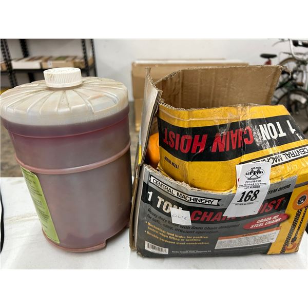 1 Ton Chain Hoist w/Pumis Hand Cleaner