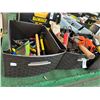 Image 1 : Bins  4  w/Asst. Hand Tools/Power Tools/Drop Light