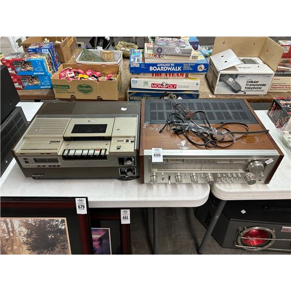 Realistic STA2100D Vintage Stereo Receiver, Sony Cassette Player