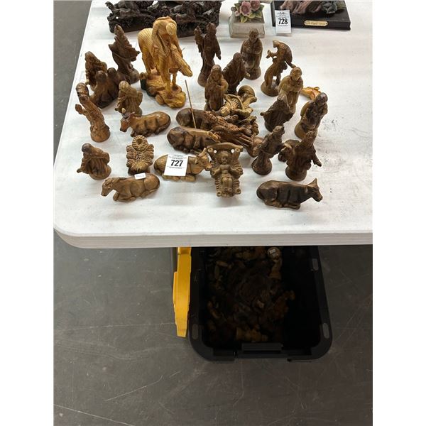 Nativity, Asst. Carved Wood Figurines