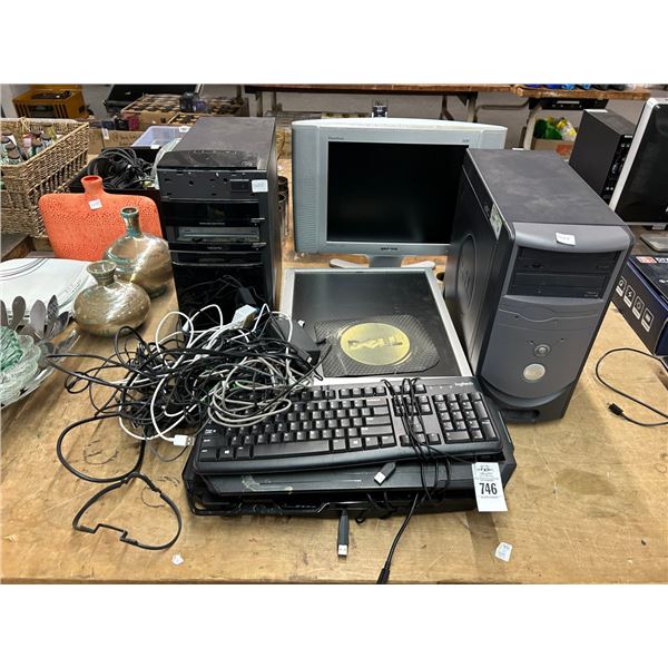 Computer, Monitors, Keyboards