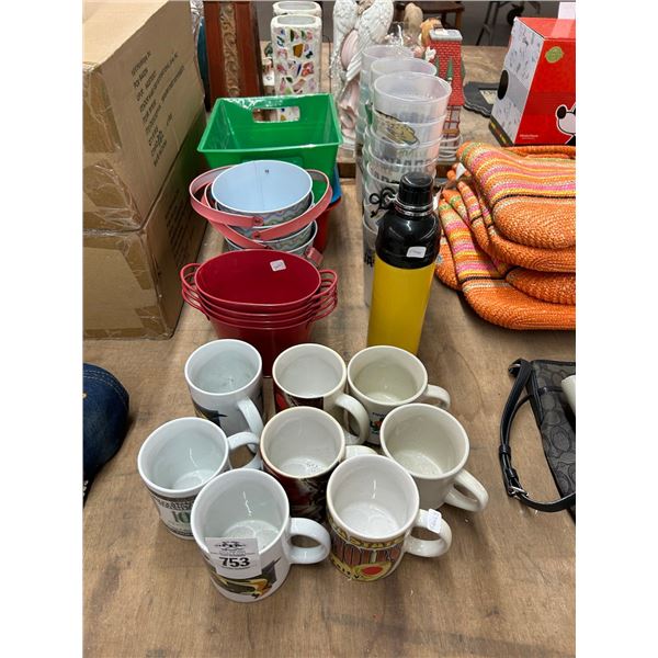 Souvenir Mugs/Cups, Buckets, Bins