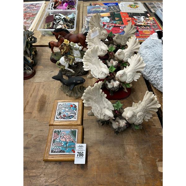 Asst. Animal Figurine Décor, Ornate Tiles