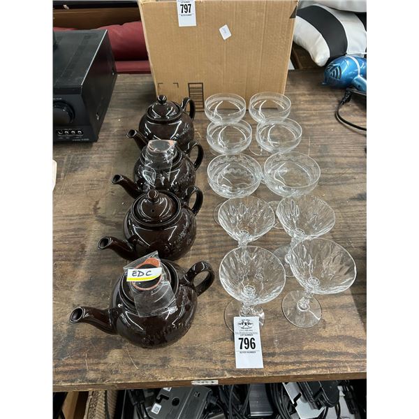 Teapots, Stem Glasses