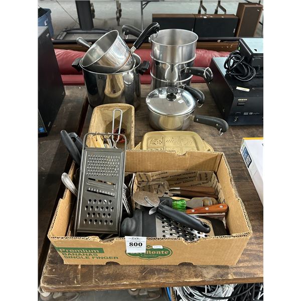 Pots/Pans, Clay Bowls, Utensils