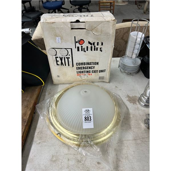 Emergency Exit Sign, Flush Mount Light Fixture