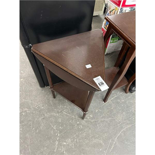 Cherry Triangular Drop Leaf Table