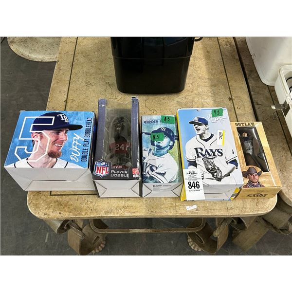 TB Rays Bobbleheads 3, TB Bucs Bobblehead, Outlaw Figurine