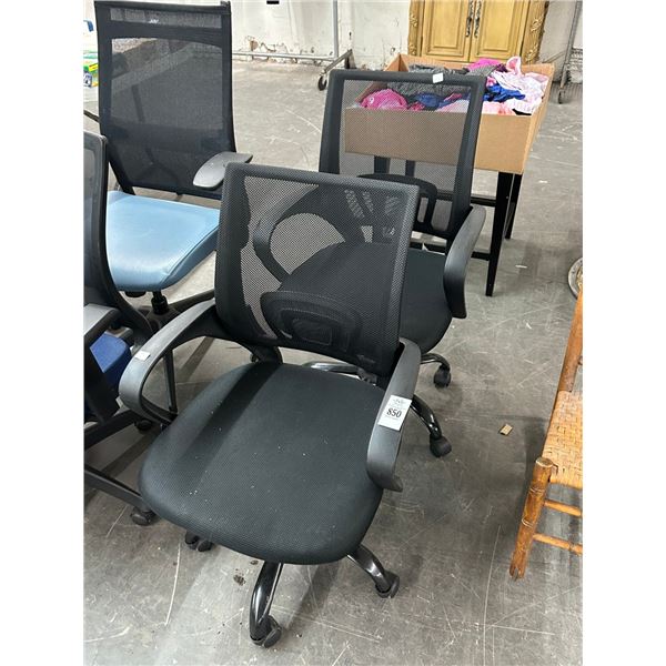 2-Black Secretarial Armchairs - 2 X $
